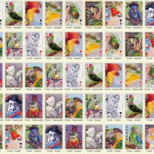 Spielkarten - SERIE 3 Papageien- original Kunstwerk