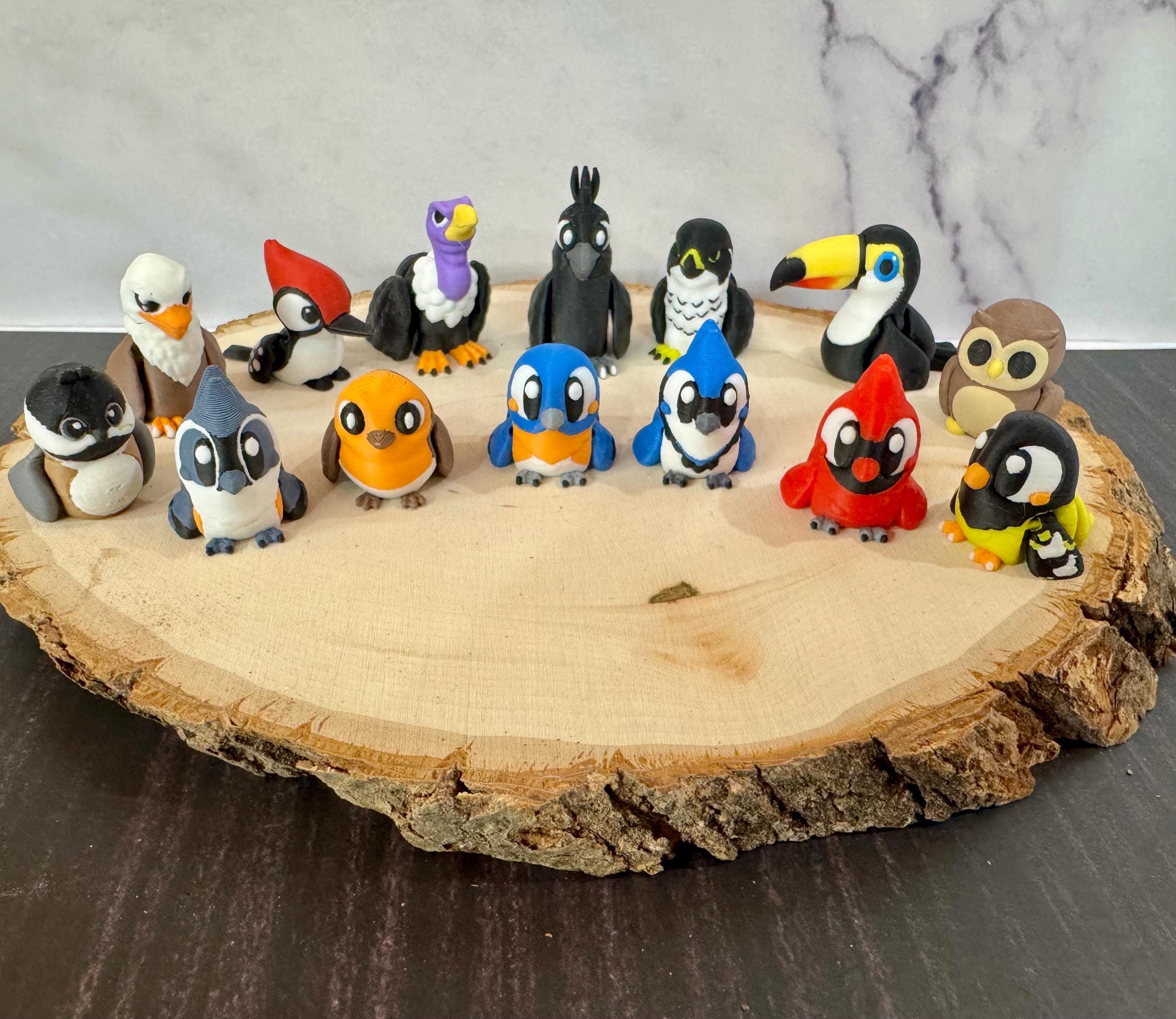 置物  Bird 3D Printed Native Bird Minis! Cardinal, Bluebird, Crow, Blue Jay