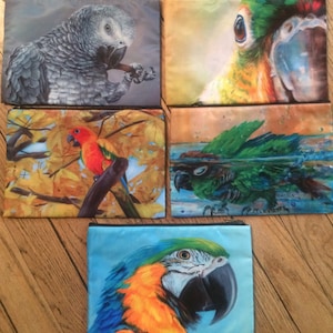 Parrot Cosmetic Bags - Size Large - Choose from one of 5 designs