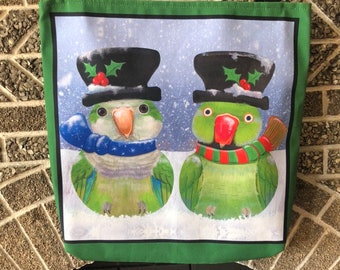 Quaker snowbirds - reusable tote bag- featuring original artwork