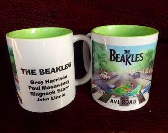 Beakles -11 oz. Mug. Featuring original artwork and names of all band members!