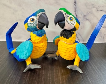 Blue and Gold Macaw / Blue Throated Macaw Parrot - articulated 3D model with some hand painted details.