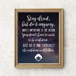 Carrie Fisher Art Quote Print, 8x10 Princess Leia INSTANT DOWNLOAD