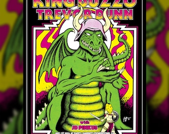 King Buzzo & Trevor Dunn, Blacklight, Silkscreened Concert Poster, Pappy n Harriets