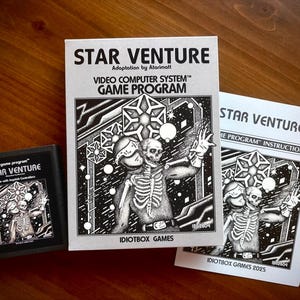STAR VENTURE / Cartucho de videojuego para Atari 2600 con caja / Idiotbox Games 2025