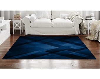 Blue Area Rug Etsy