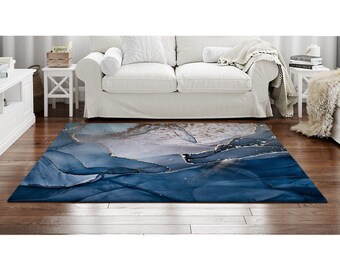 Blue Area Rugs Etsy