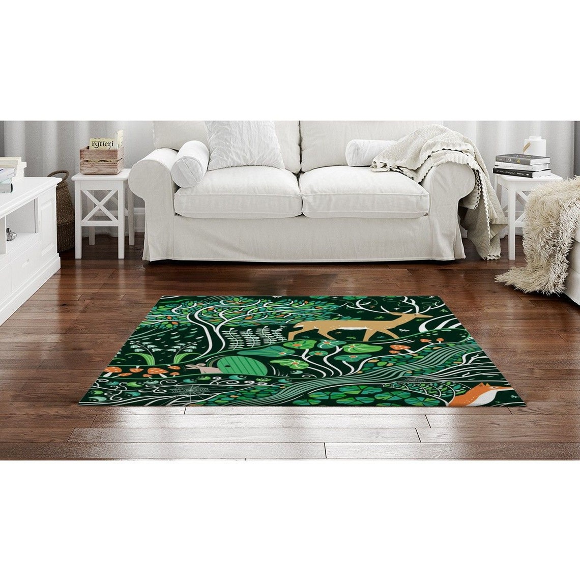 Forest rugs forest area rug animal area rugs nature rug Etsy