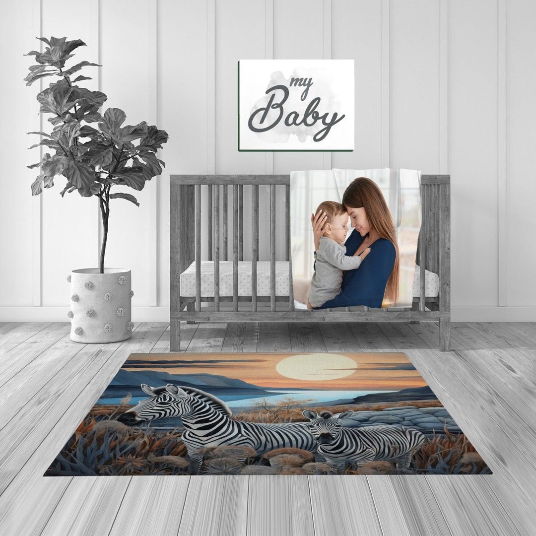Zebra Nursery Decor Zebra Print Nursery Rug Stripes Baby Etsy