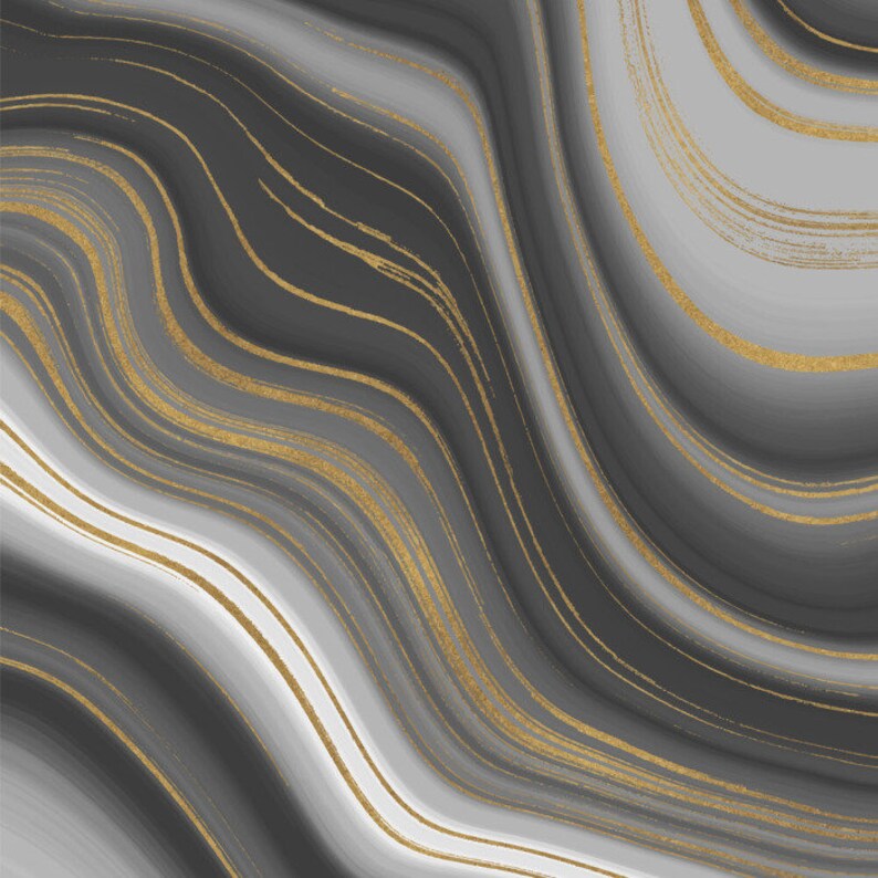 Gray and Gold Marble Effect Rug Gray Marble Area Rugs Gray Etsy