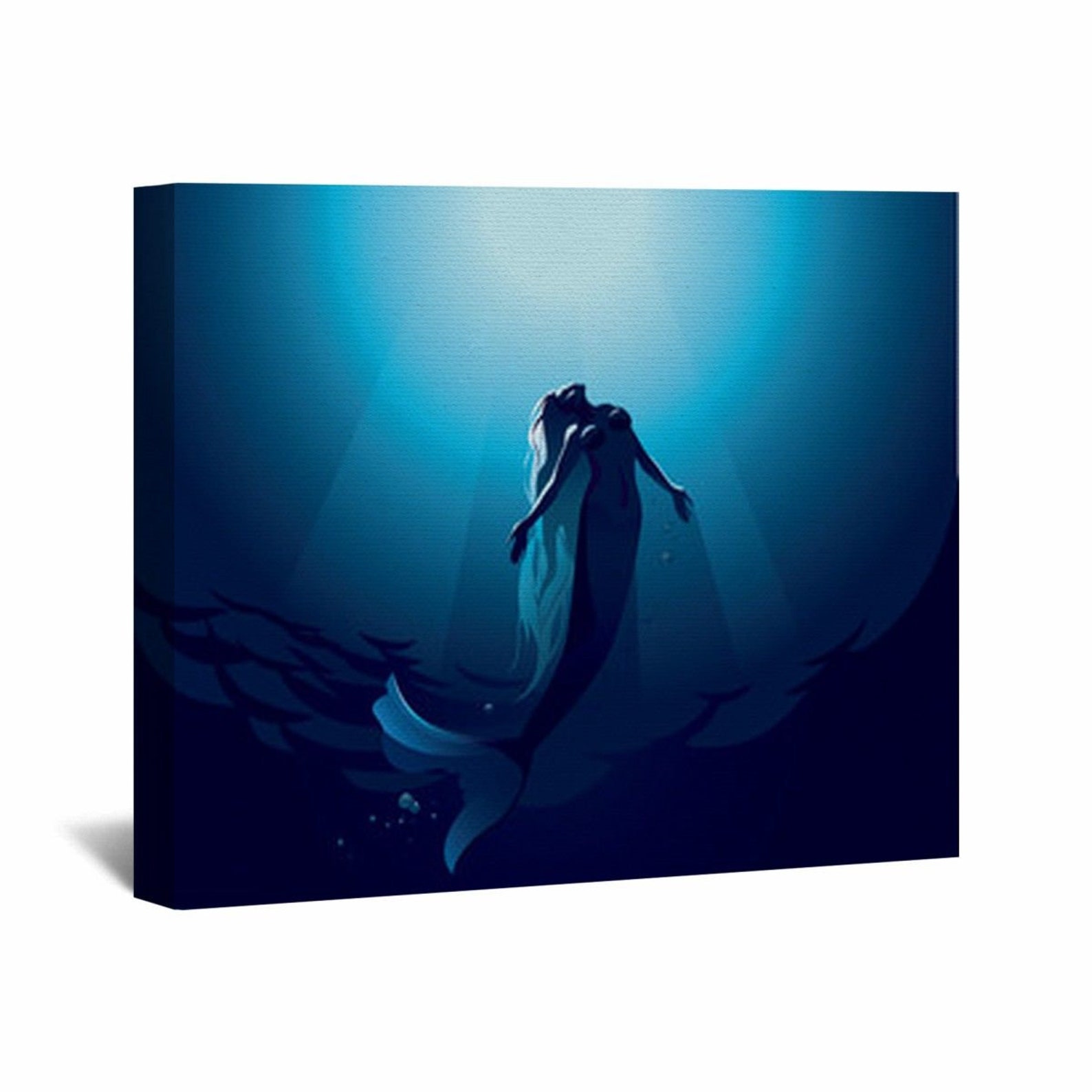 Mermaid Canvas Art Mermaid Wall Decor Mermaid Wall Art Blue Etsy