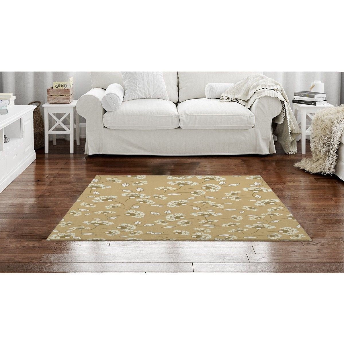 Gold Rugs Flower Area Rug Gold Ditsy Area Rugs Ditsy Etsy