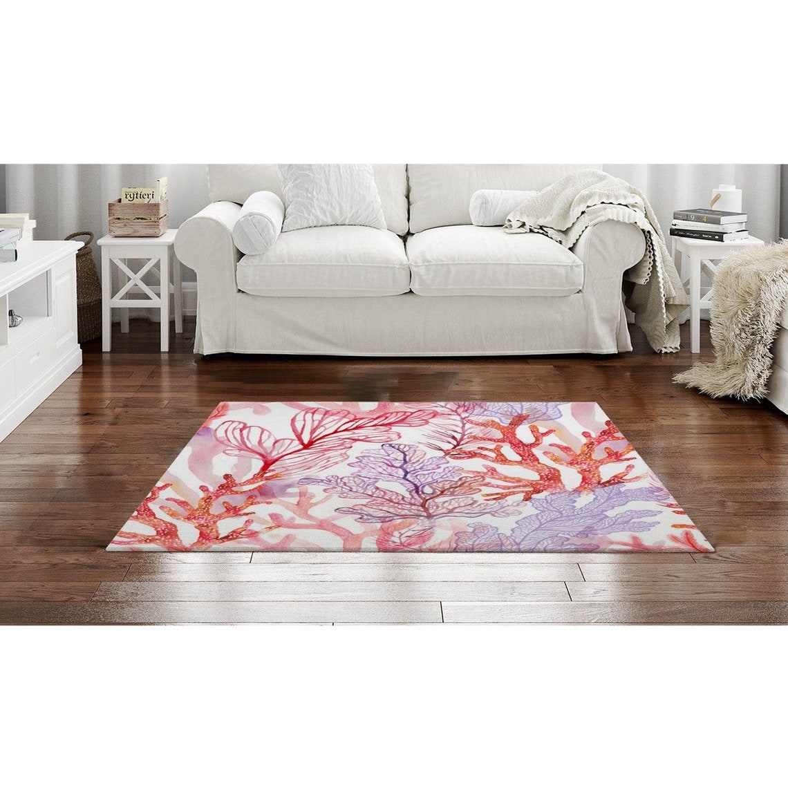 Coral Area Rug Coral Rug Coral Reef Rug Underwater Rug Red Etsy