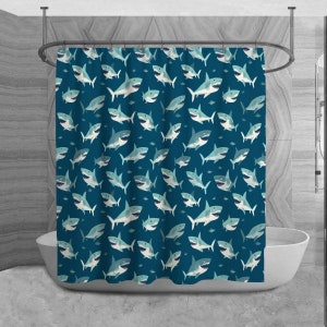 Shark Bath Curtains 