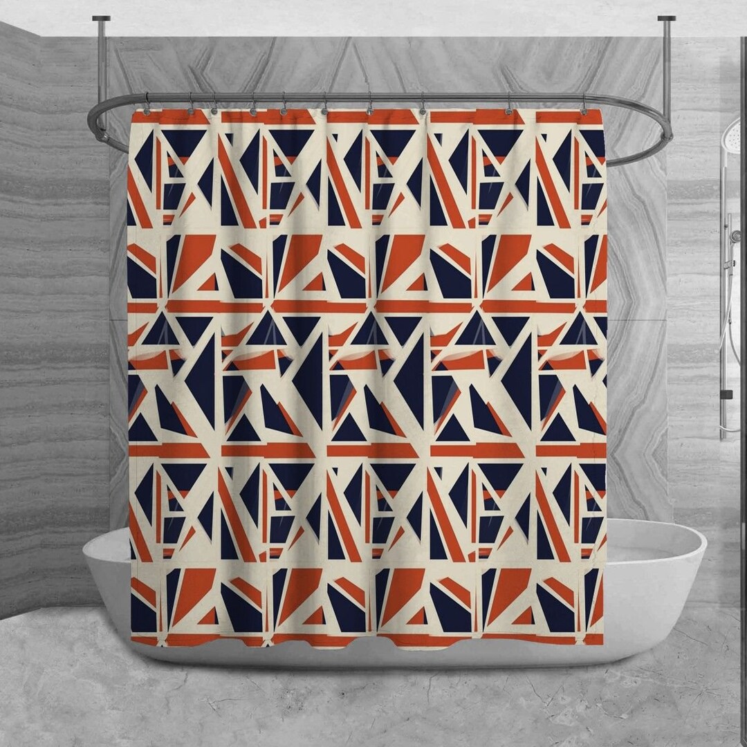 British Shower Curtain Britain Flag Bathroom Decor European Etsy