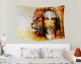 1 x Jesus Tapestry Wall Hanging Blanket/Religious Inspirational/Room Decoration 