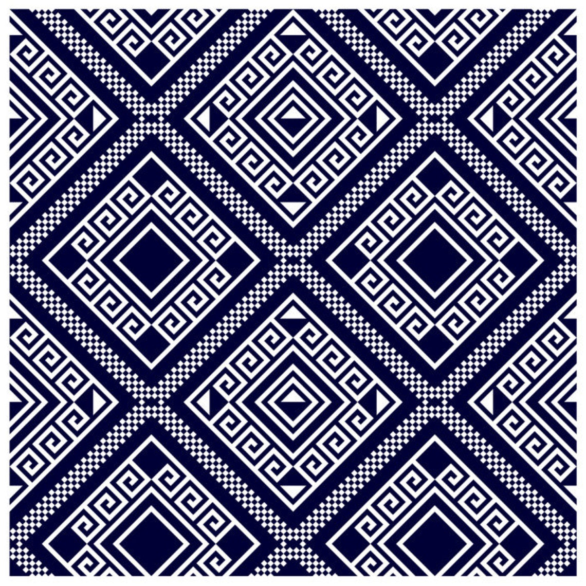Blue And White Greek Key Blankets Greek Key Pattern Fleece | Etsy