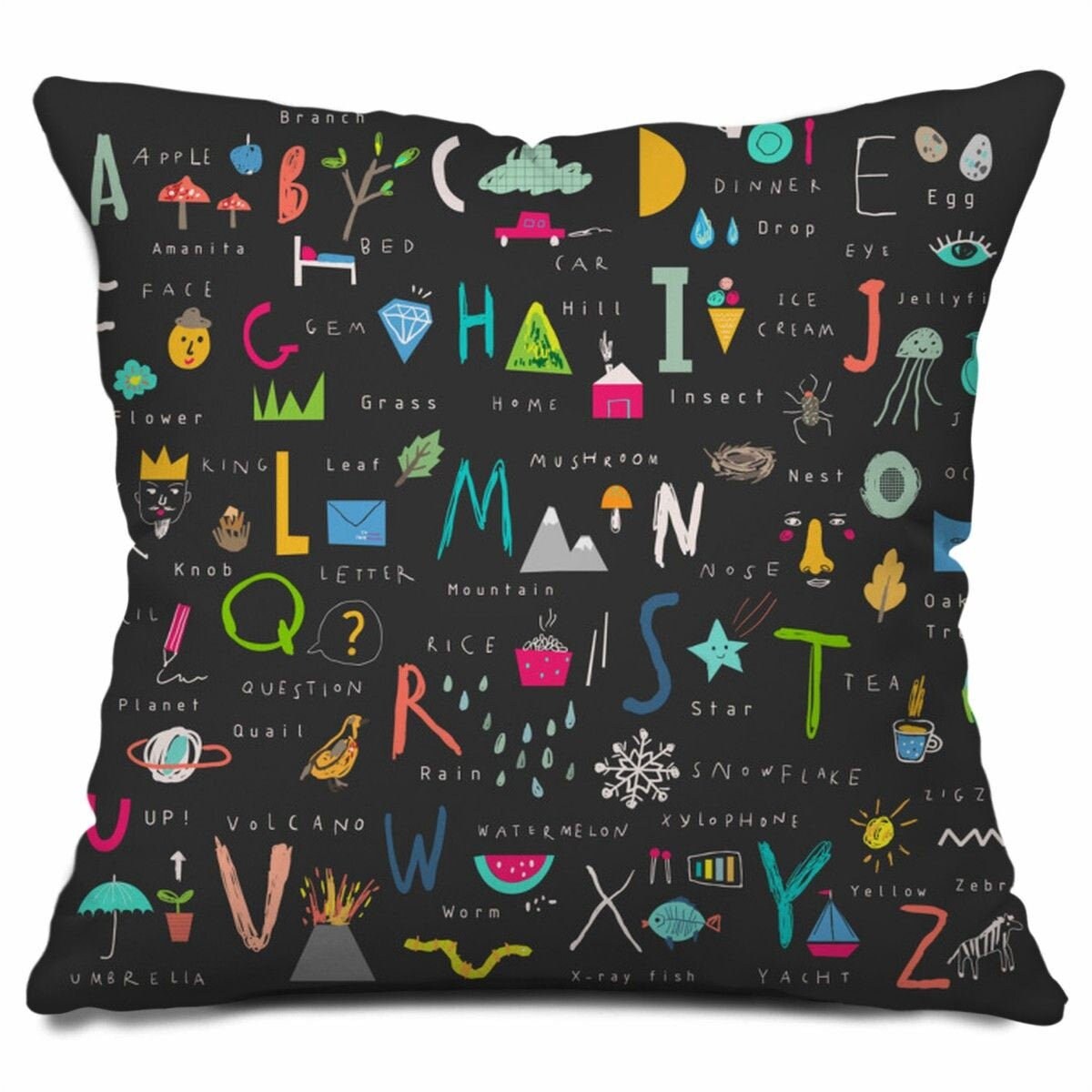 alphabet throw pillows