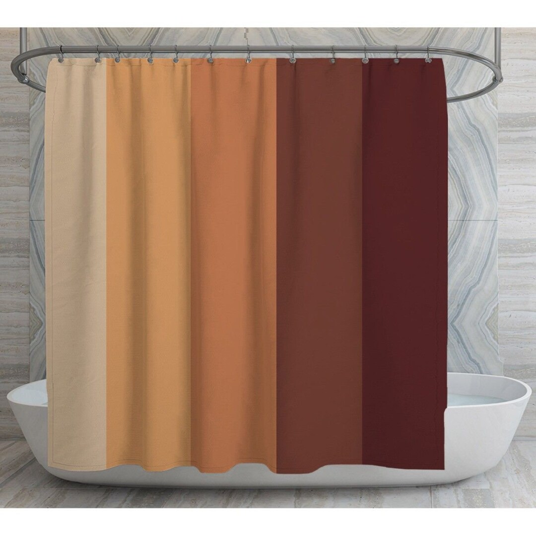 Earth Tone Shower Curtains Gradient Striped Shower Curtain Brown Shower