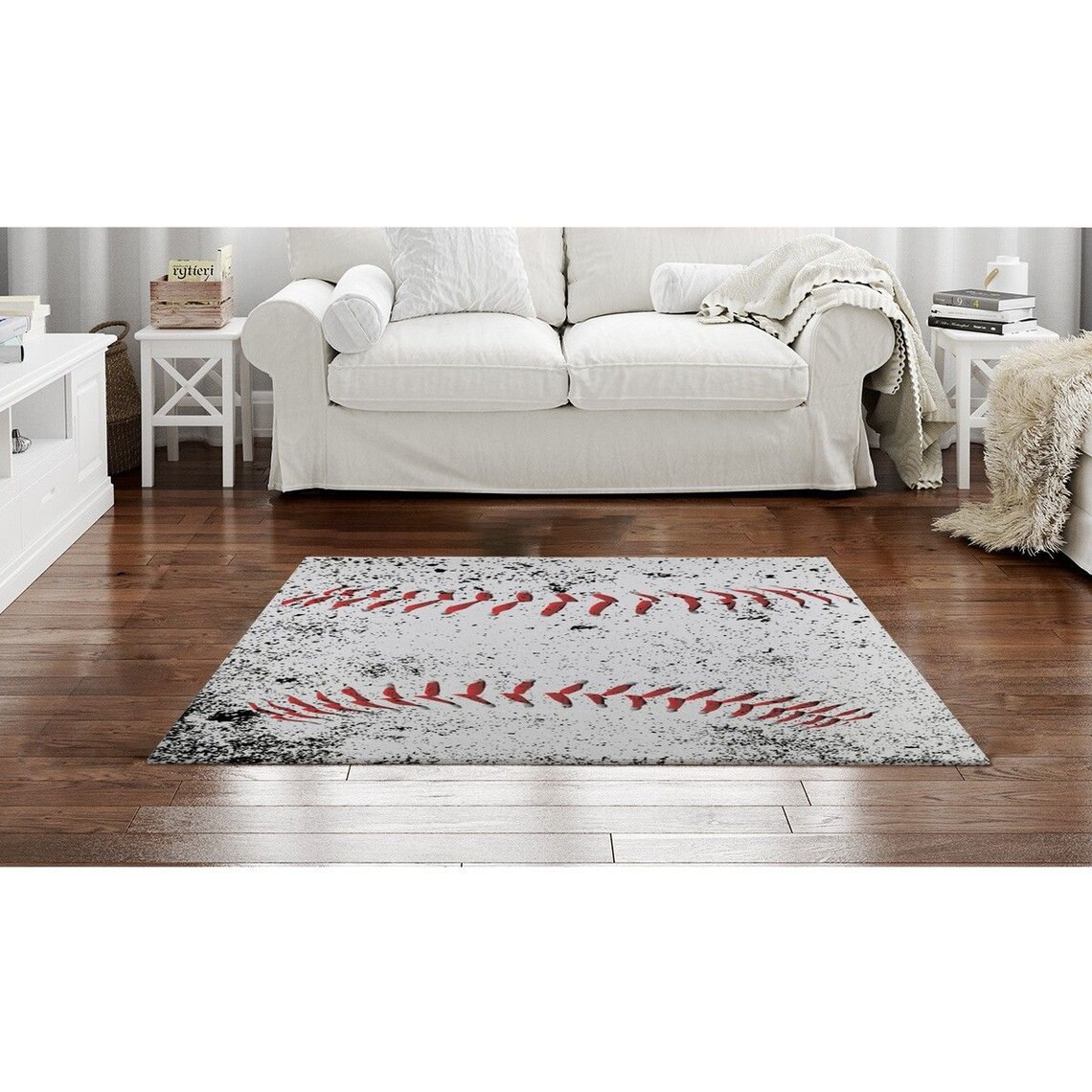Baseball Area Rug Baseball Rug Grunge Rug Sports Area Rug Etsy