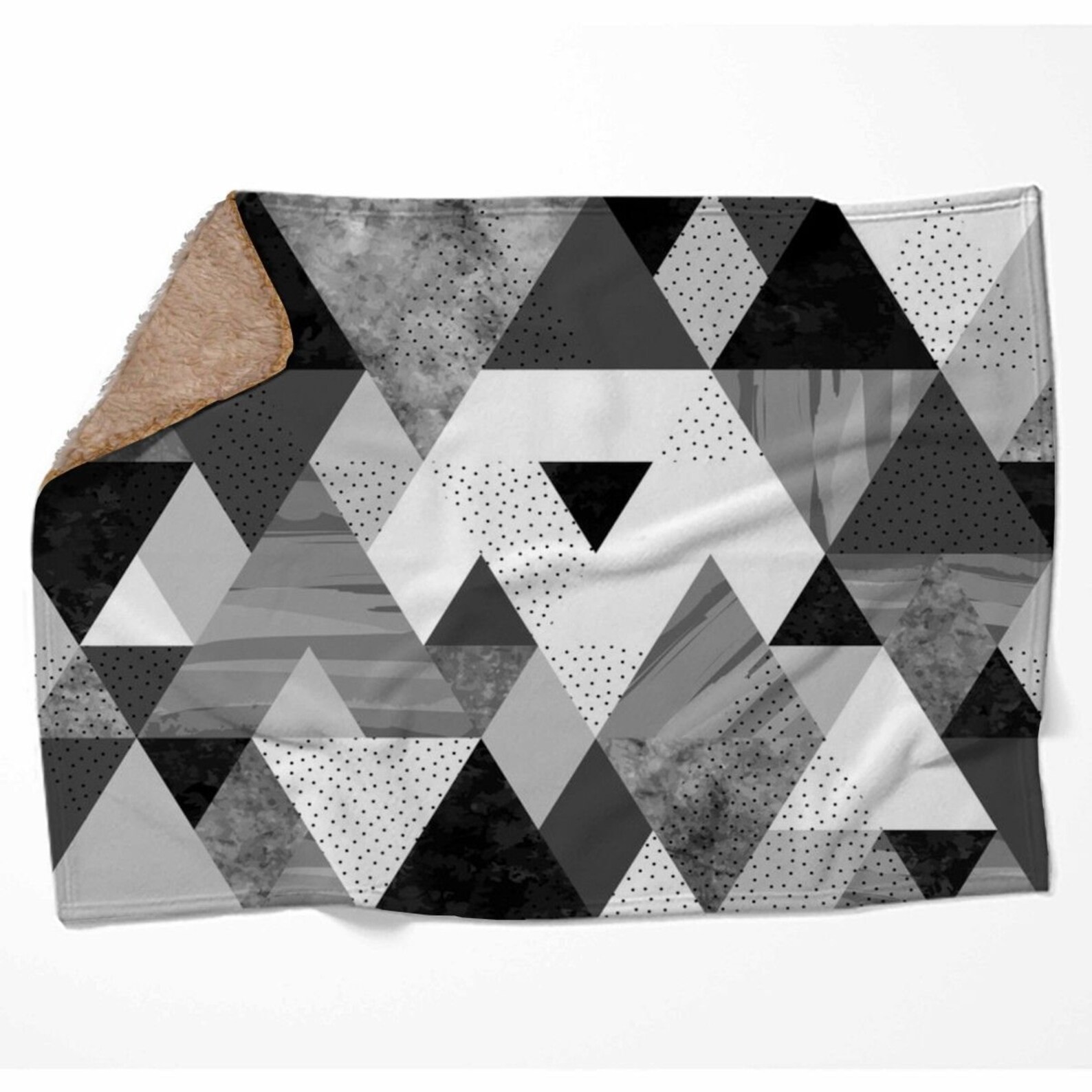 Black And White Geometric Blanket Black And White Blanket Etsy