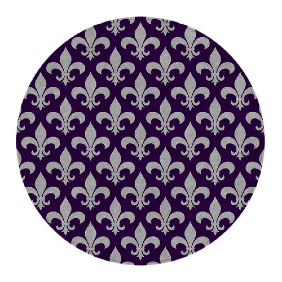 Tapis Rond gris Et Violet,