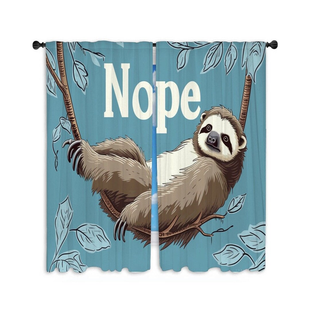 Funny Sloth Window Curtains: Custom Kids Drapes - Etsy Canada