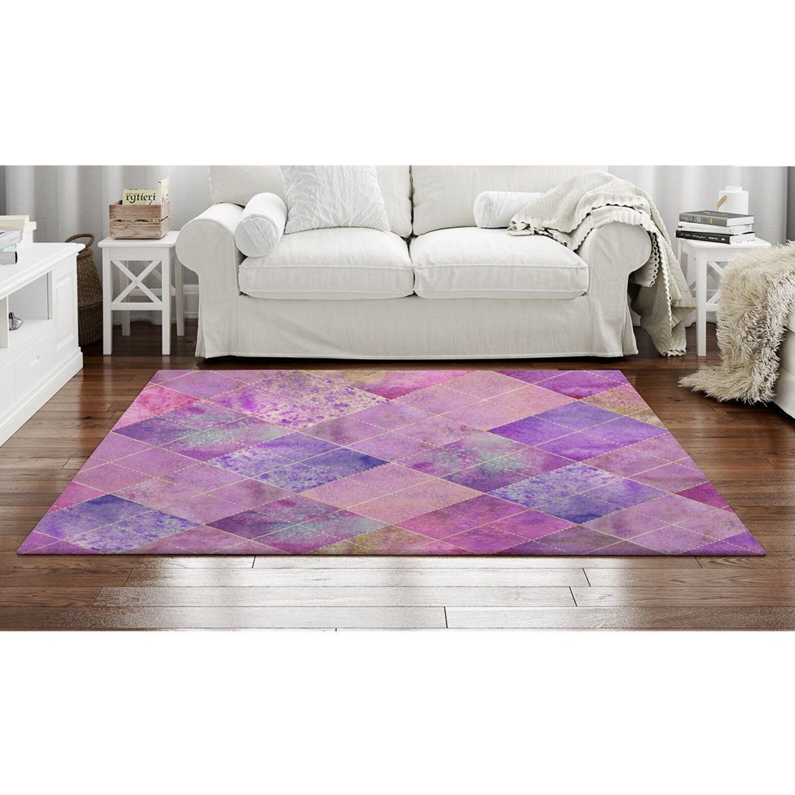 Geometric Rugs Geometric Area Rug Diamond Area Rug Mermaid Etsy
