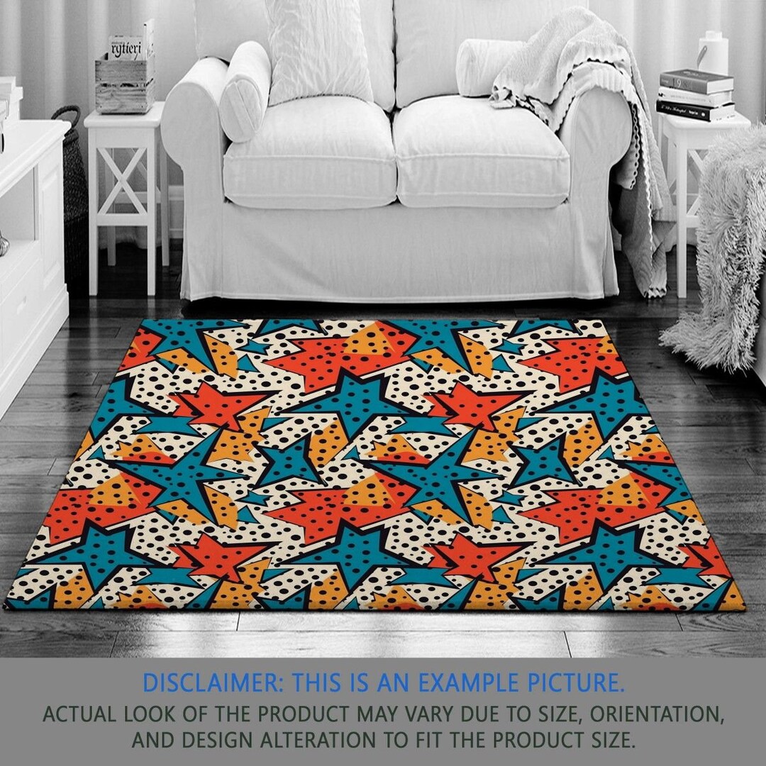 Pop Art Rug Retro Vintage Rugs Street Art Area Rug Polka Etsy