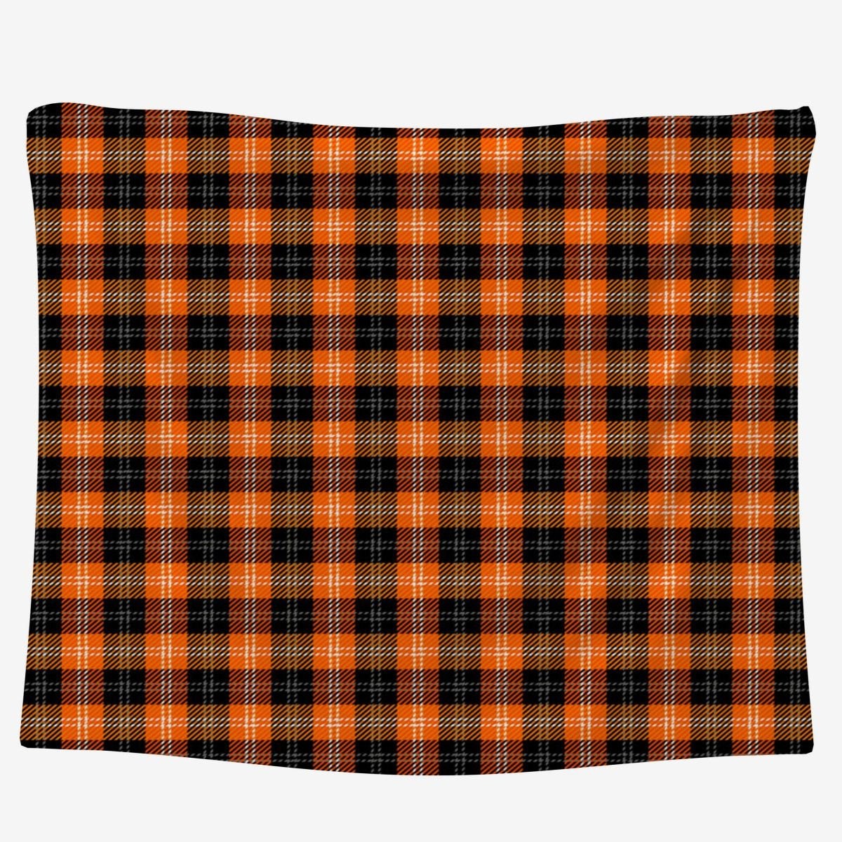 Black And Orange Plaid Fabric Plaid Pattern Fabric By The Etsy