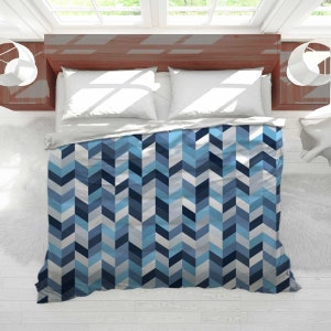 Graues und blaues Tröster graues und blaues Fischgrätmuster | Etsy