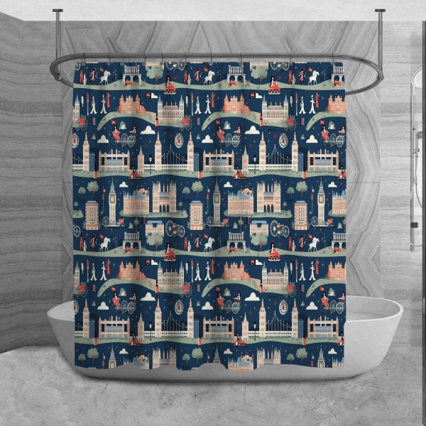 British Shower Curtain Etsy