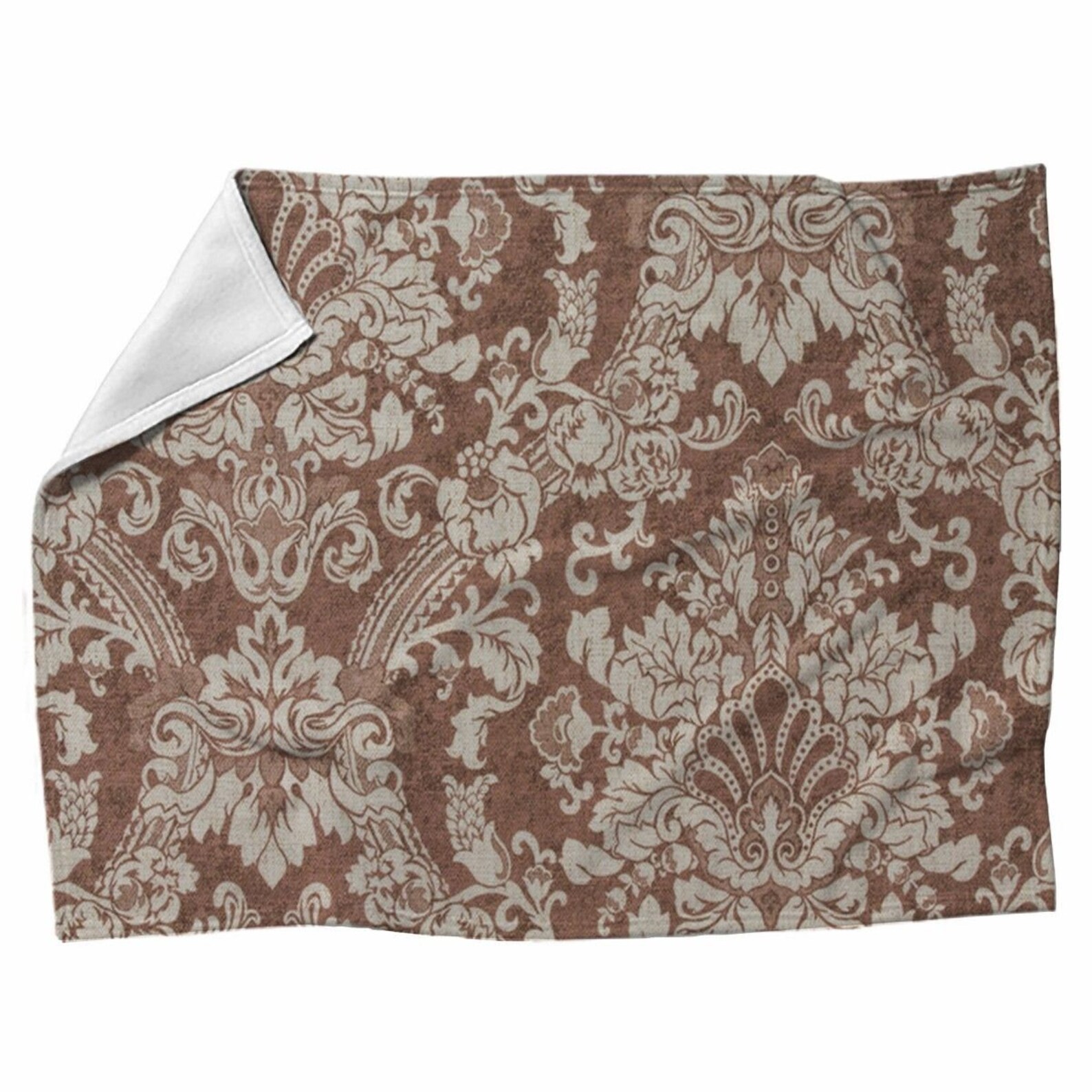 Brown Blankets Vintage Throw Blanket Brown Damask Blankets Etsy