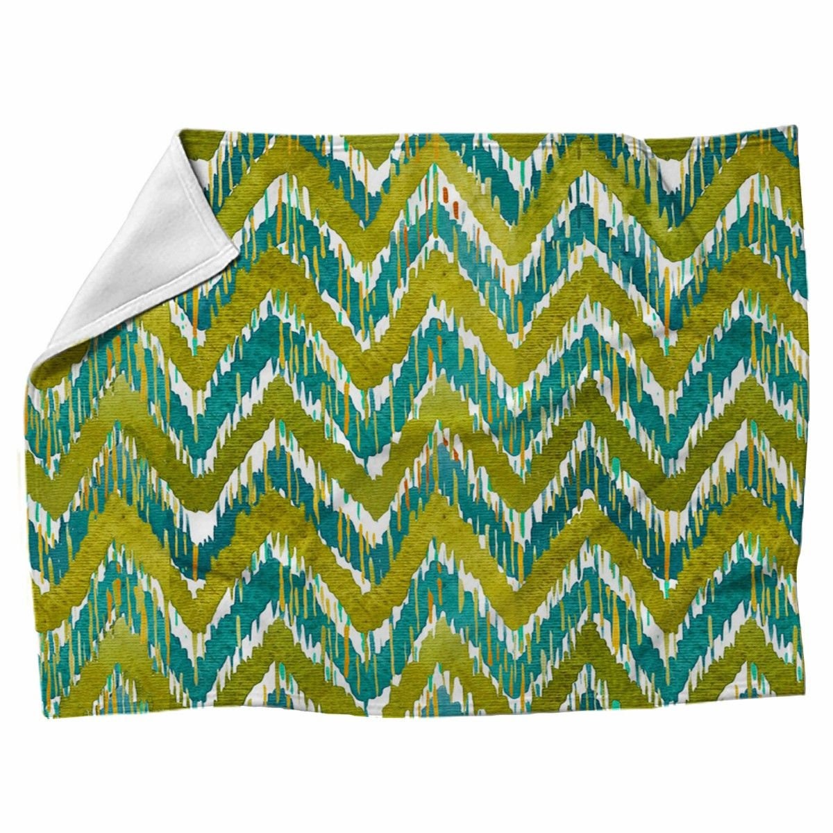 Green Blankets Watercolor Blanket Green Ikat Blankets Ikat Etsy