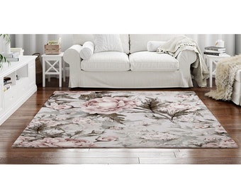 MoonTour Watercolor Daisy Flower Floral Area Rugs for Living Room Non-Slip Washable Decor Mat Soft Floor Carpet Extra Large 4x5 Feet MoonTour Watercolor Daisy Flower Floral Area Rugs for Living Room Non-Slip Washable Decor Mat Soft Floor Carpet Extra Large 4x5 Feet