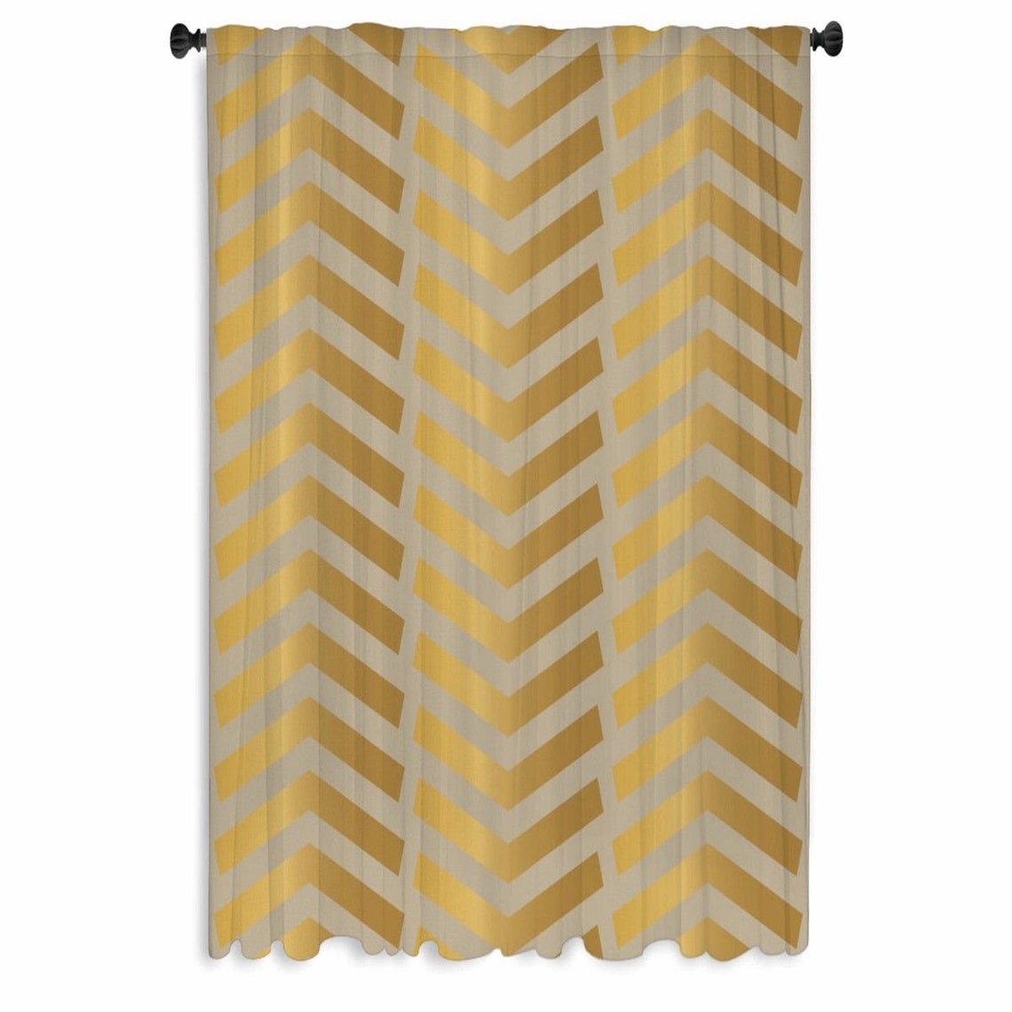 Gold Window Curtains Geometric Curtain Panels Gold Etsy