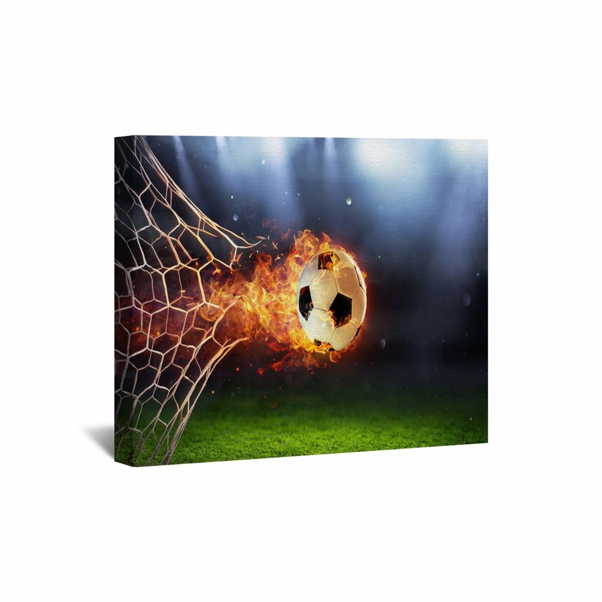 Soccer Ball on Fire Canvas Wall Art Sports Canvas Art Soccer Etsy India
