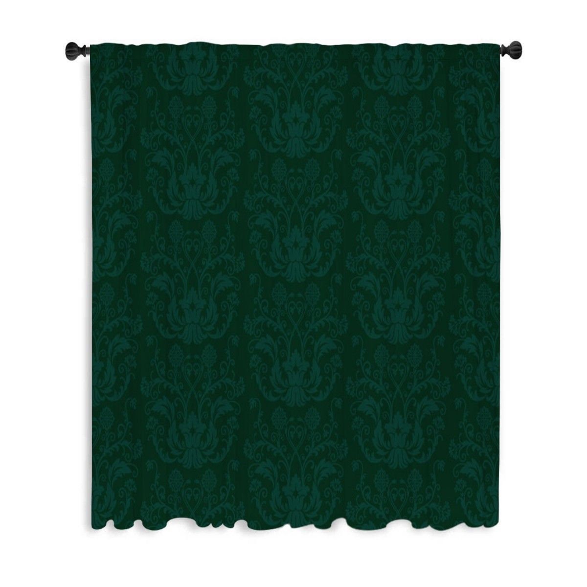 Emerald Green Window Curtains Abstract Curtain Panel Emerald Etsy