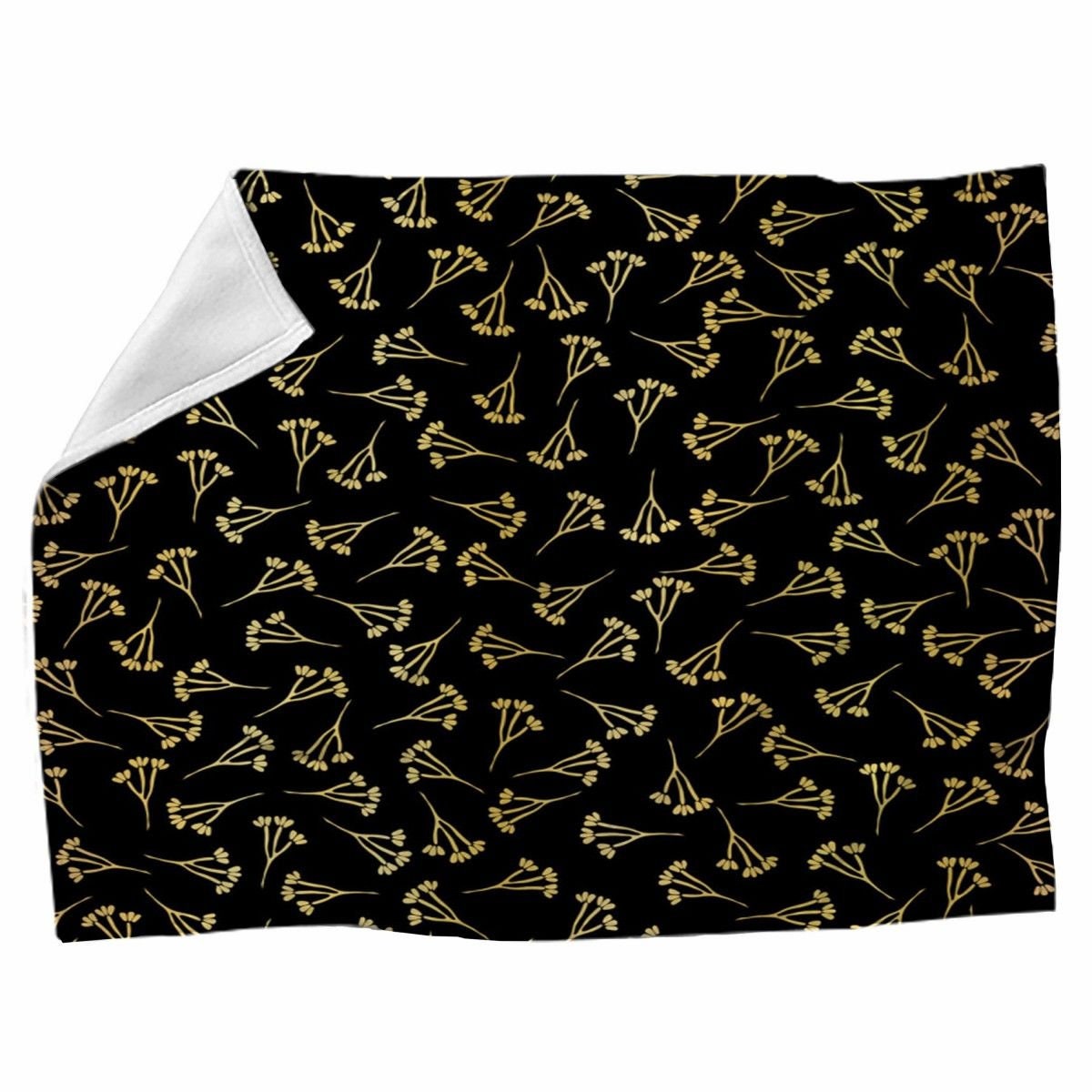 Black And Gold Ditsy Blankets Ditsy Pattern Fleece Blanket Etsy