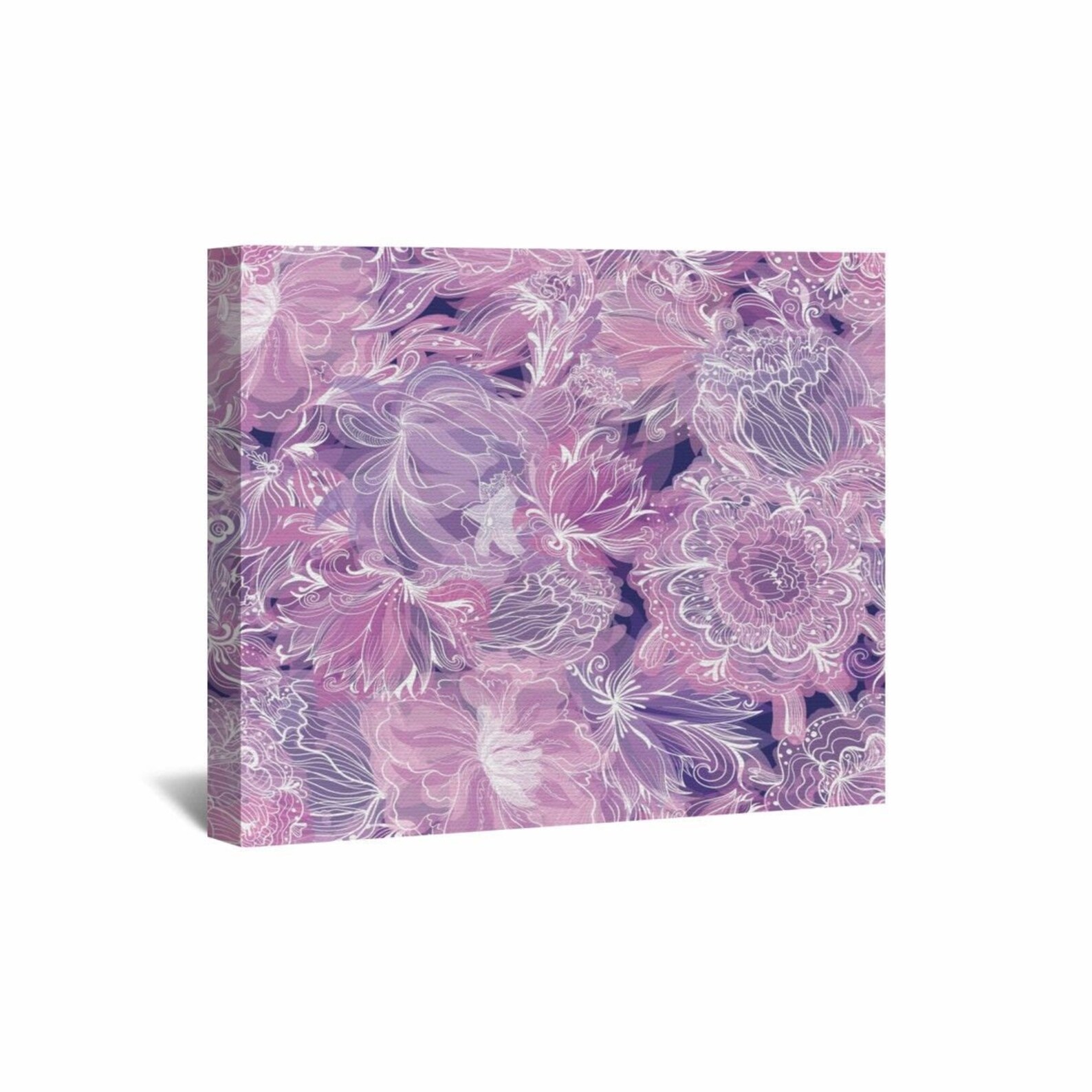 Floral Canvas Wall Art Purple Floral Wall Art Purple Wall Etsy