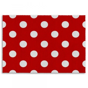 Red and White Polka Dot Area Rug: Personalized Retro Rug