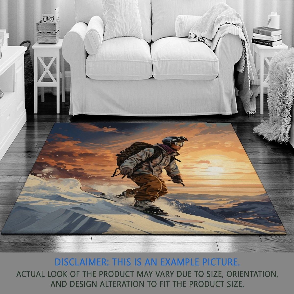 Beautiful Winter Snowy Mountains Outdoor Rug by Cute and Funny