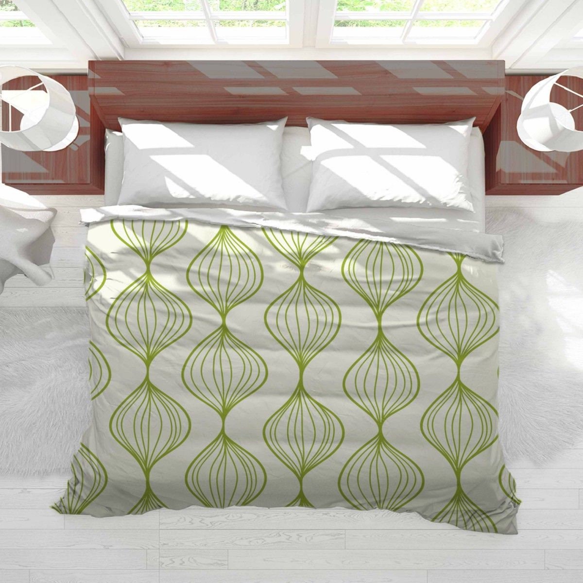 Emerald Green Duvets Emerald Green Bedding White Duvet | Etsy