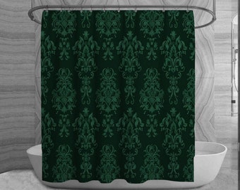 Emerald Green Shower Curtains Vintage Shower Curtain Emerald Green Damask Pattern Shower Curtains Emerald Green Bathroom Decor