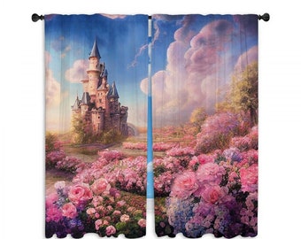 Fairytale Castle Curtains: Fantasy Nursery Drapery Panels