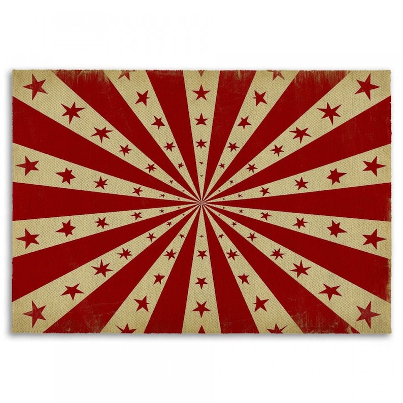 Fun Red Rug Retro Red Starburst Rug: Vintage Circus Style Area Rug - Etsy