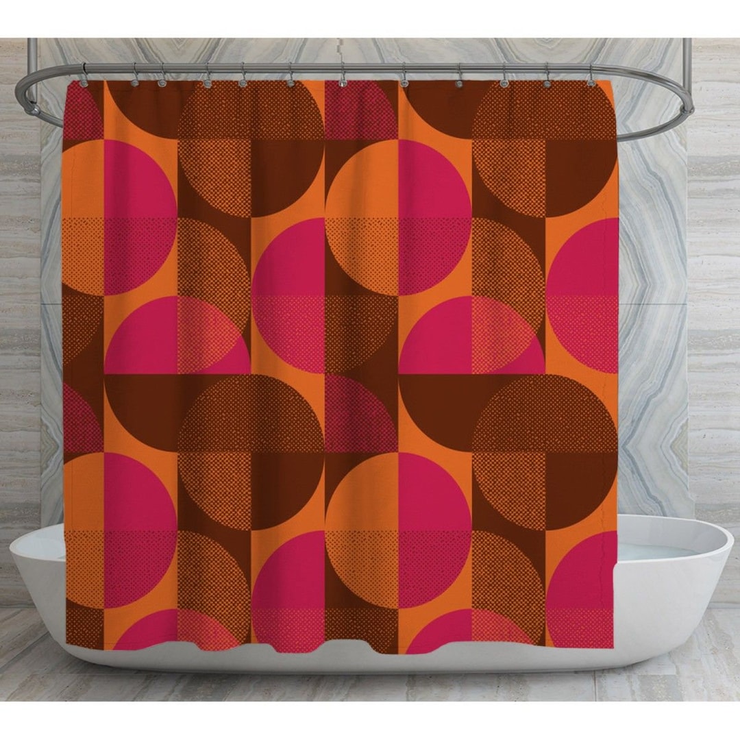Brown And Pink Shower Curtain