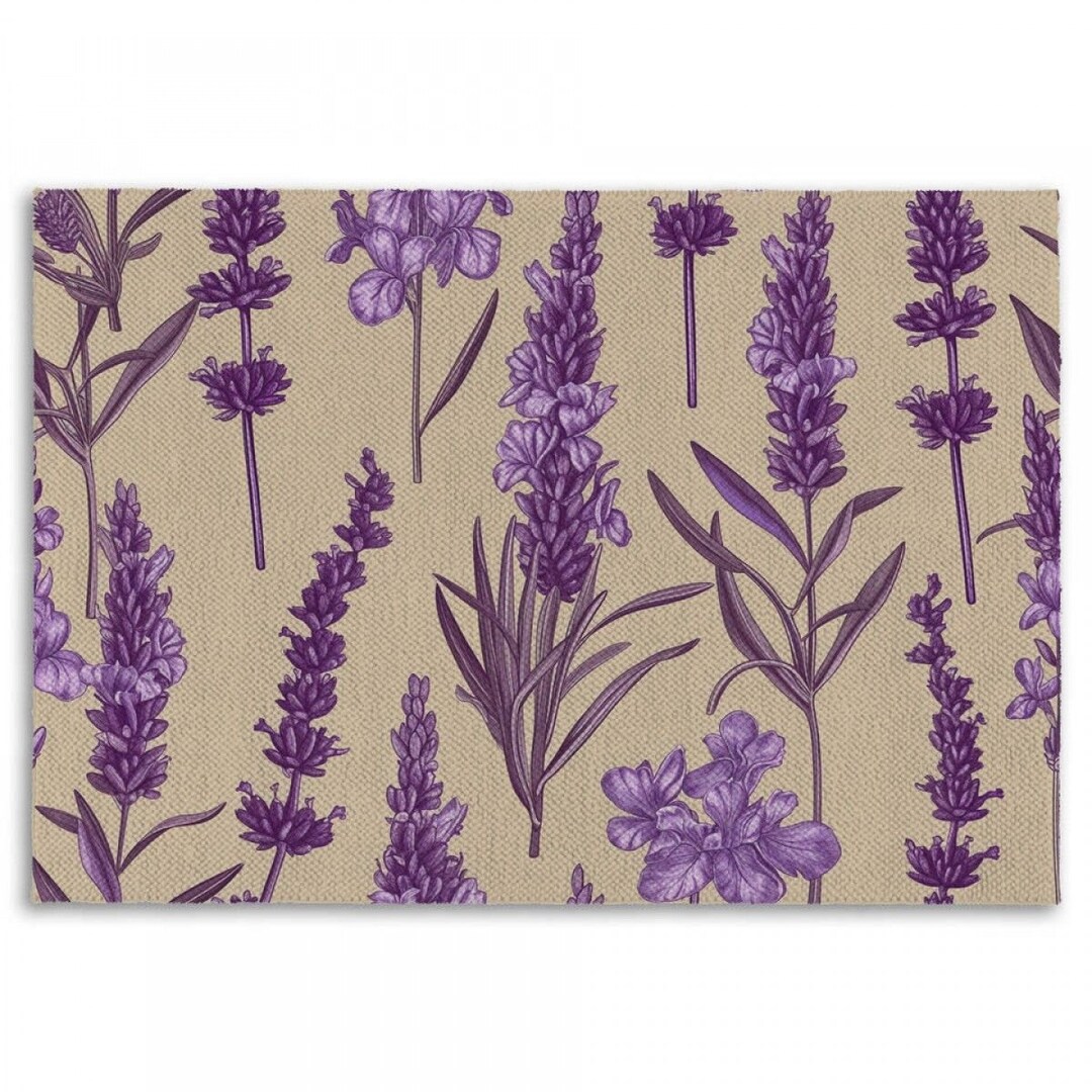 Lilac Rugs Pattern Purple Floral Toile Area Rug: Lilac Lavender Pattern - Etsy