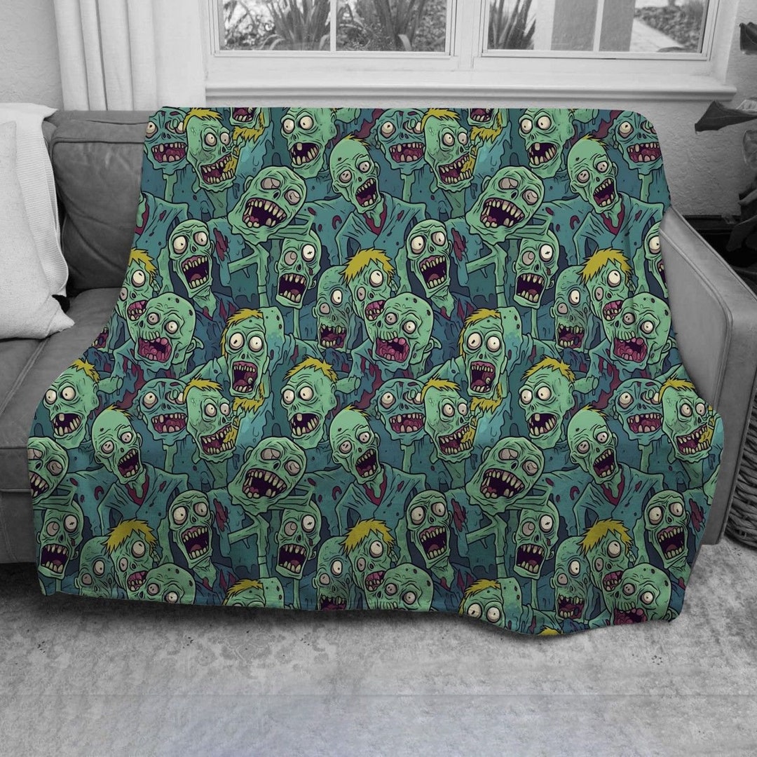 Zombie Blanket Apocalypse Blankets Scary Sherpa Blanket Etsy