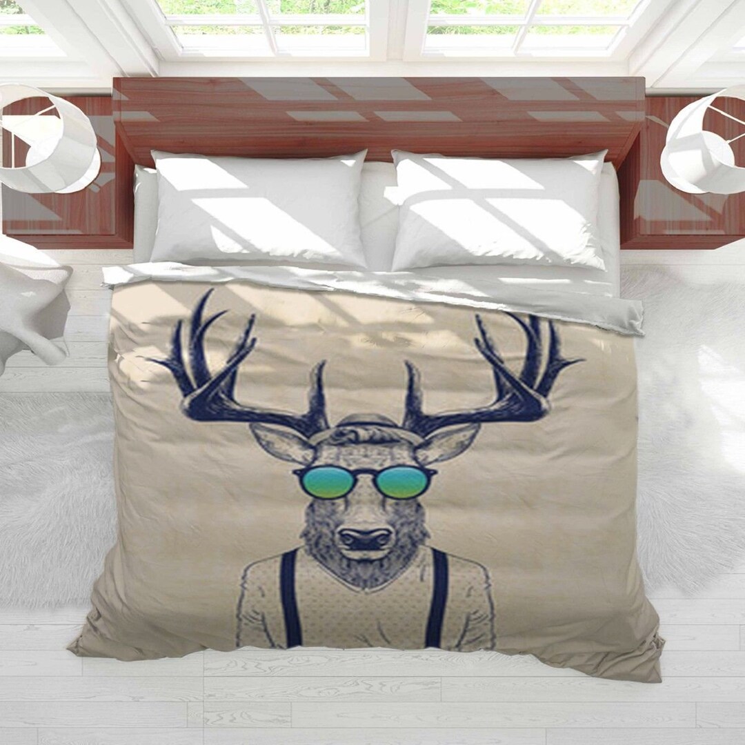 Deer Duvet Cover Deer Duvets Deer in Sunglasses Duvet Cover Animal